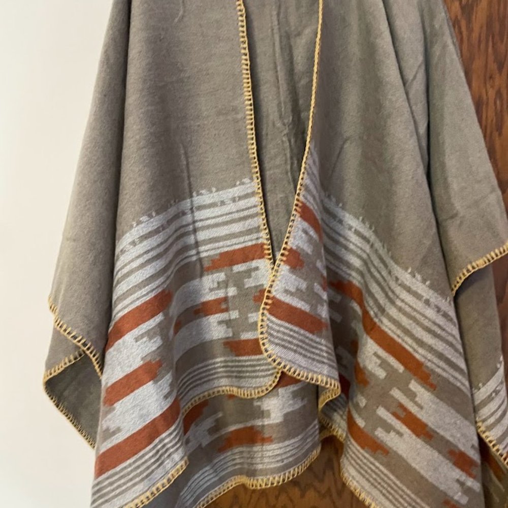 Urban CoCo Women's Color Block Shawl Wrap Open Front Poncho Cape